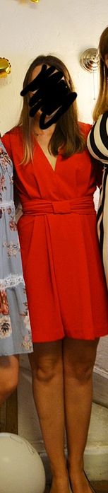 Kombinezon sukienka czerwona wesele chrzciny koktajlowa damska s