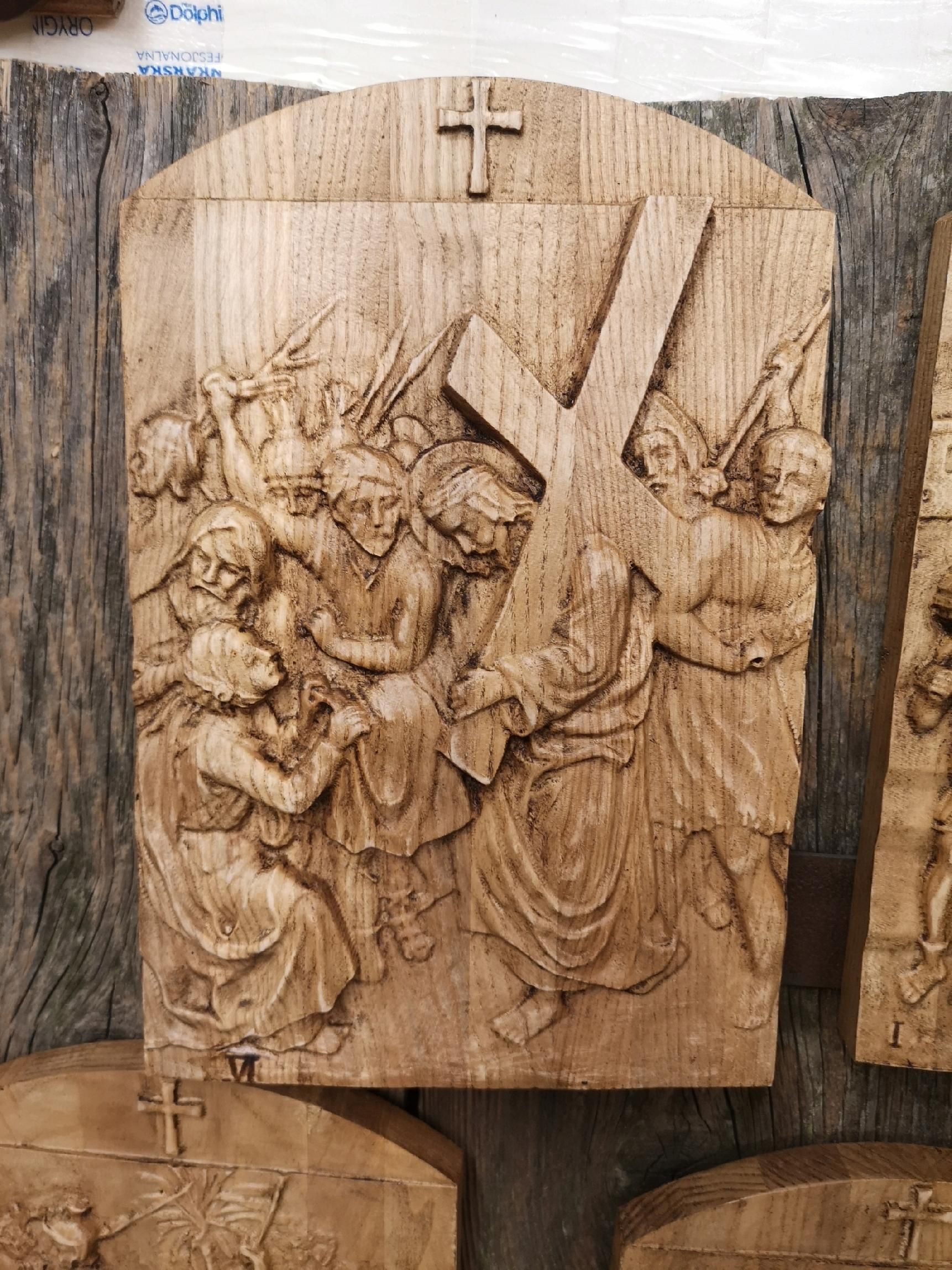 Drewniana Droga krzyż 14 stacji 30cm stacje