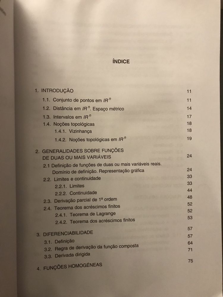 Livros de Matemática Cálculo Diferencial em IRn Manuel Ferreira