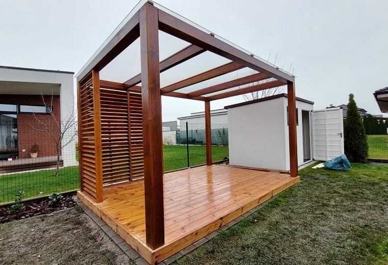 Pergola, altana, wiata, zadaszenie, drewno klejone BSH, kompleksowo