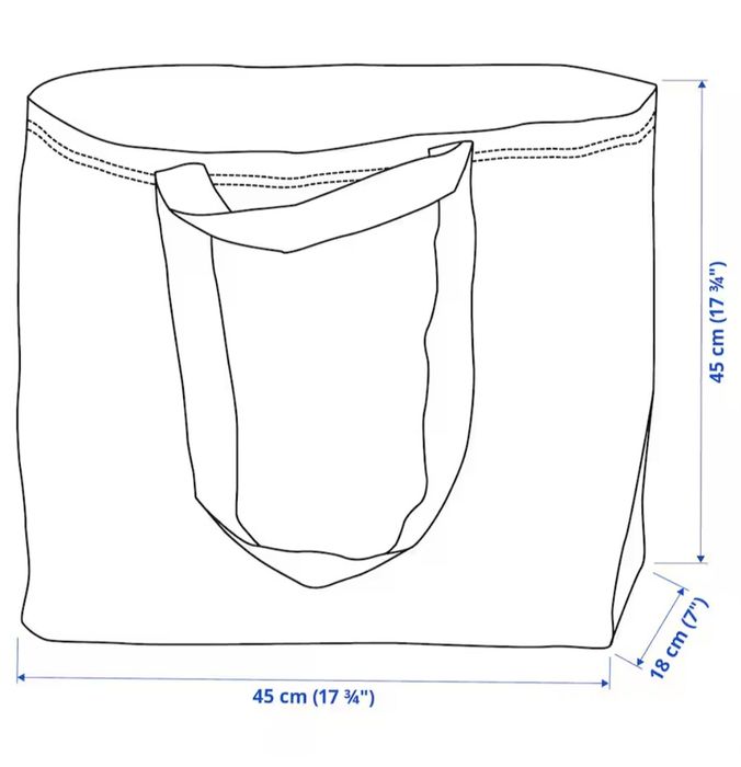 1zł Wysyłka Duża Torba na zakupy zielona 36l IKEA Mocna I Trwała NOWA