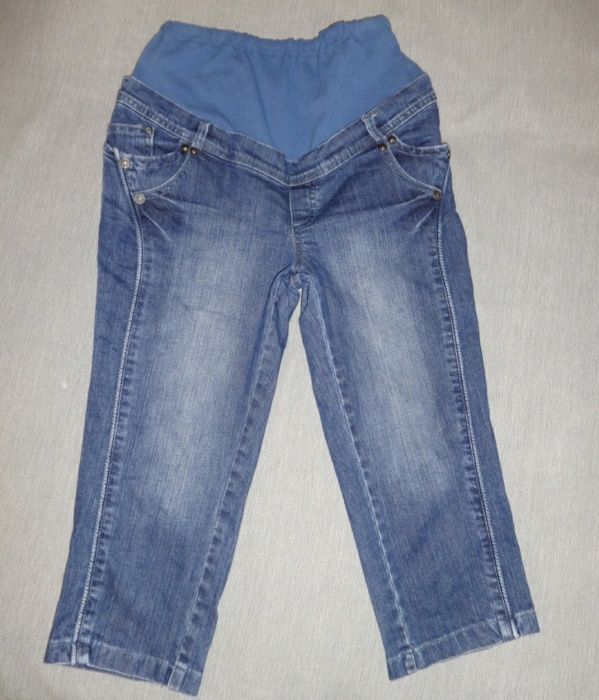 Джинсовые капри бриджи штаны джинсы для беременных размер 40 XS S