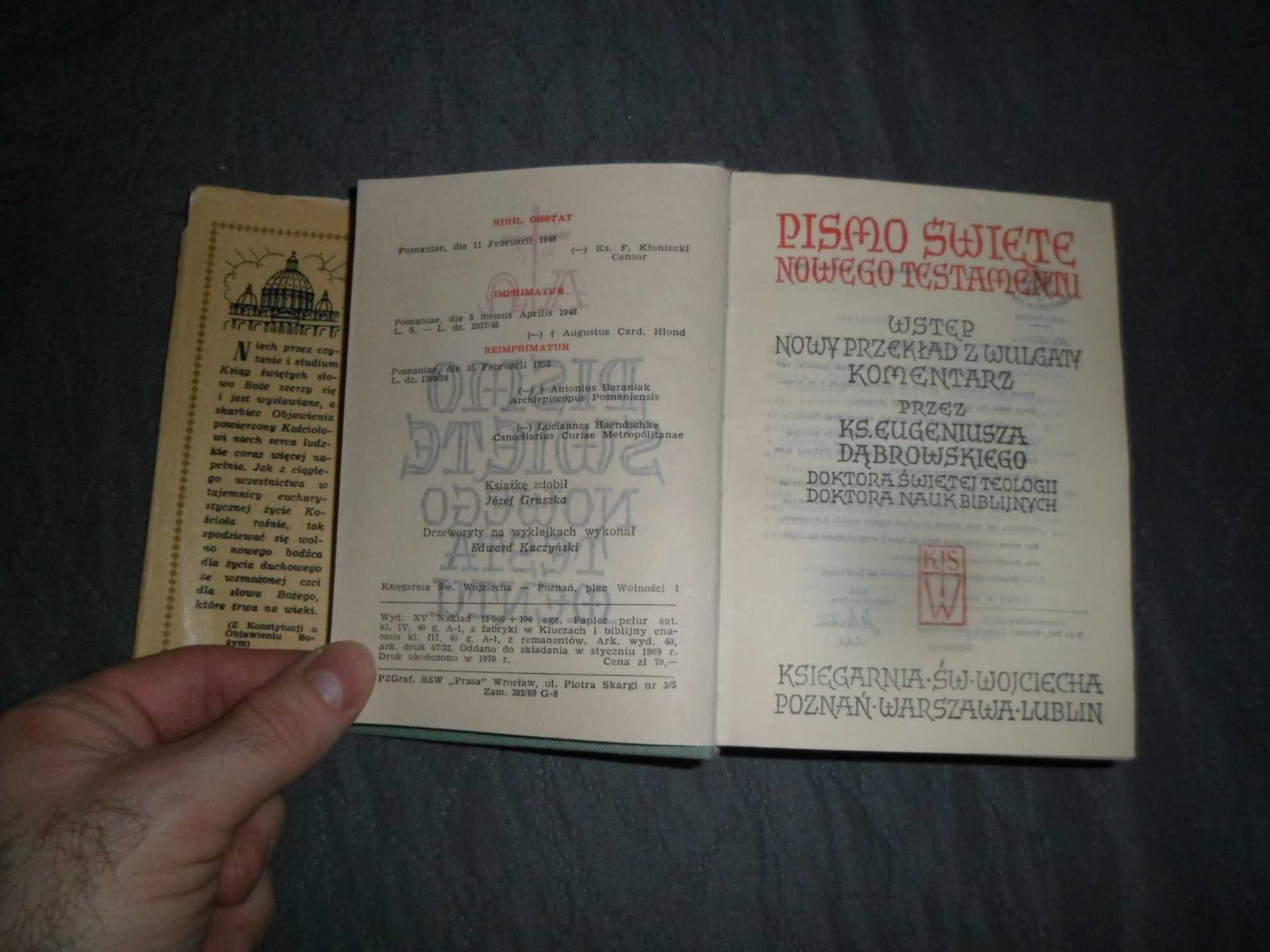 Pismo Święte Nowego Testamentu Ks. Eugeniusz Dąbrowski (1970)