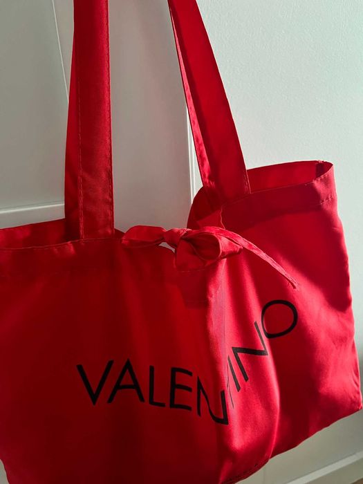 Torebka Shopper materiałowa Valentino Oryginalna Nowa Czerwona