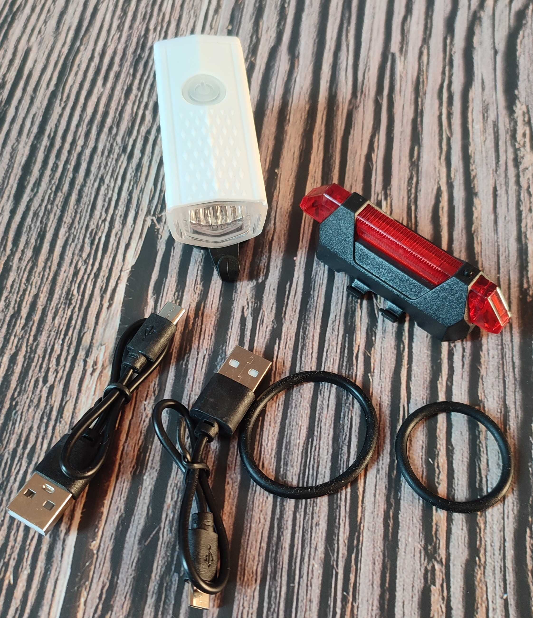 lampki rowerowe, oświetlenie rowerowe przód i tył, led, ładowanie USB