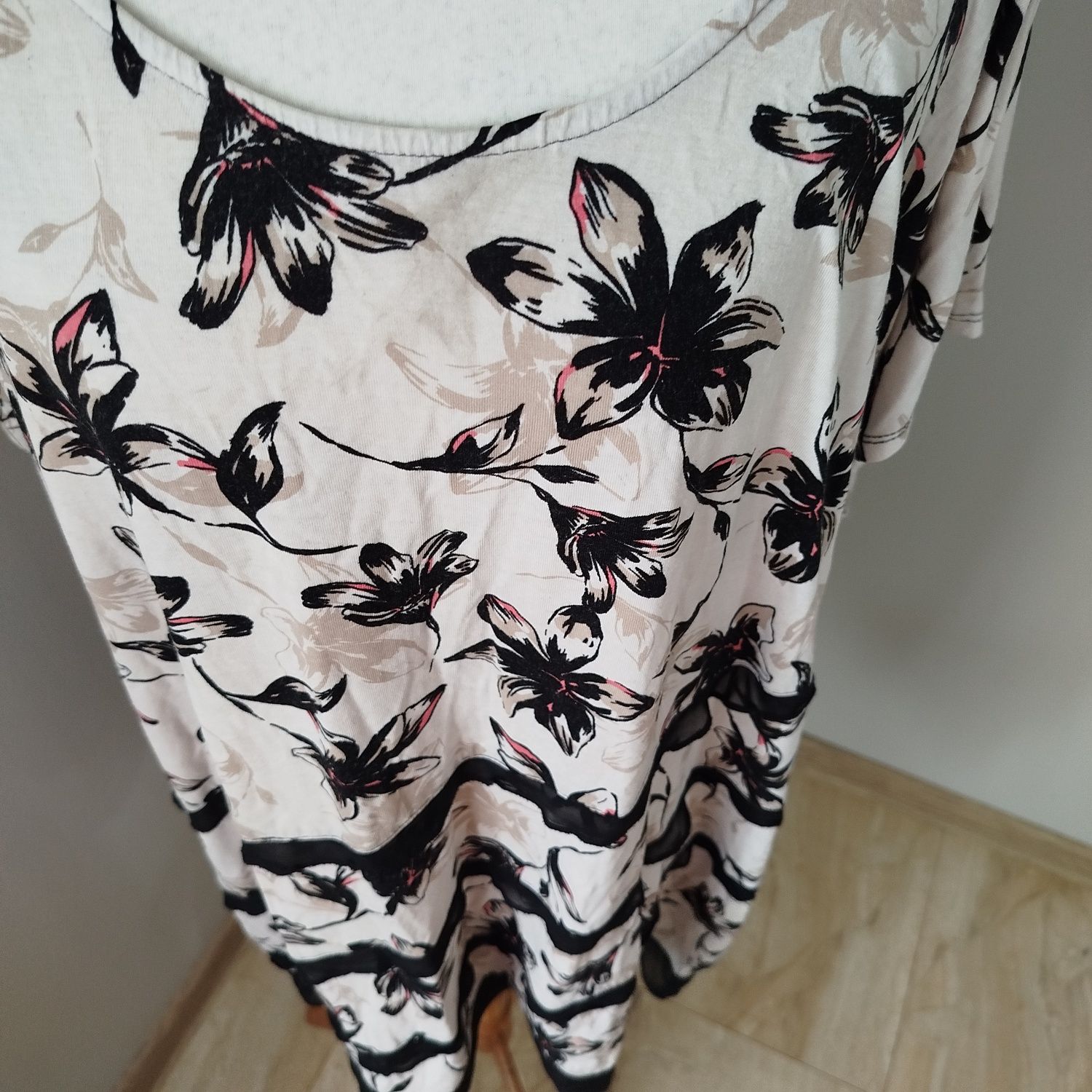 Asymetryczna tunika rogi plus size