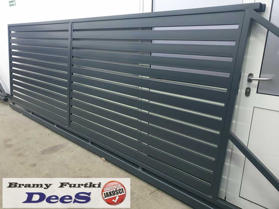 Brama przesuwna palisadowa 4000x1500 w komplecie