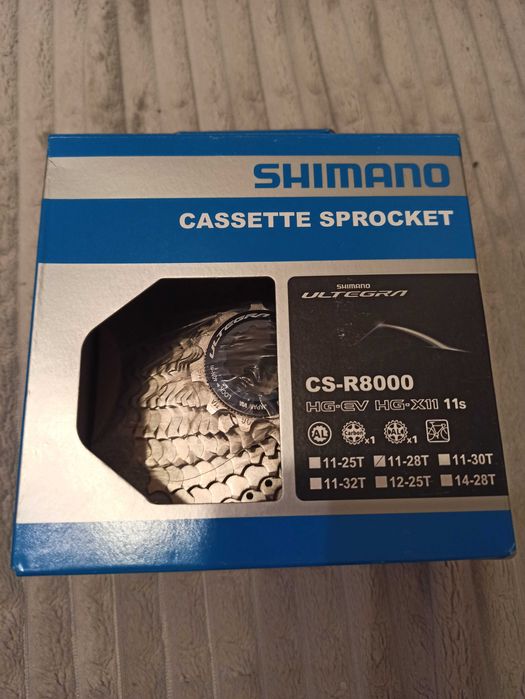 Kaseta SHIMANO Ultegra CS-R8000 do napędów 11s. Indeksacja 11-28.