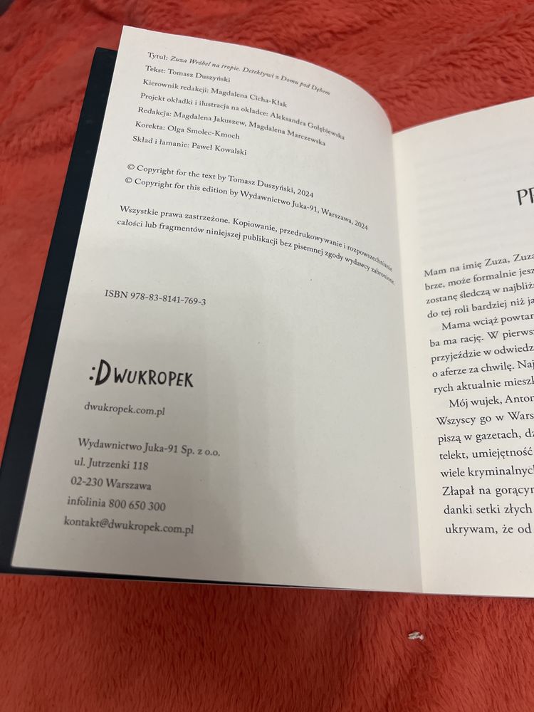 Książka, Zuza Wróbel na tropie.