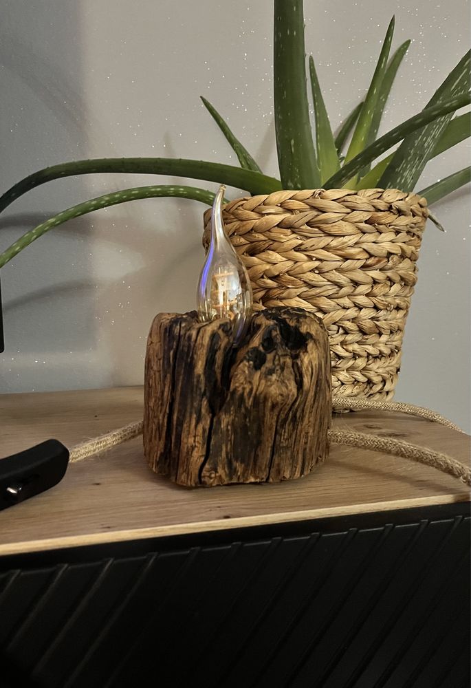 Lampa lampka drewniana handmade