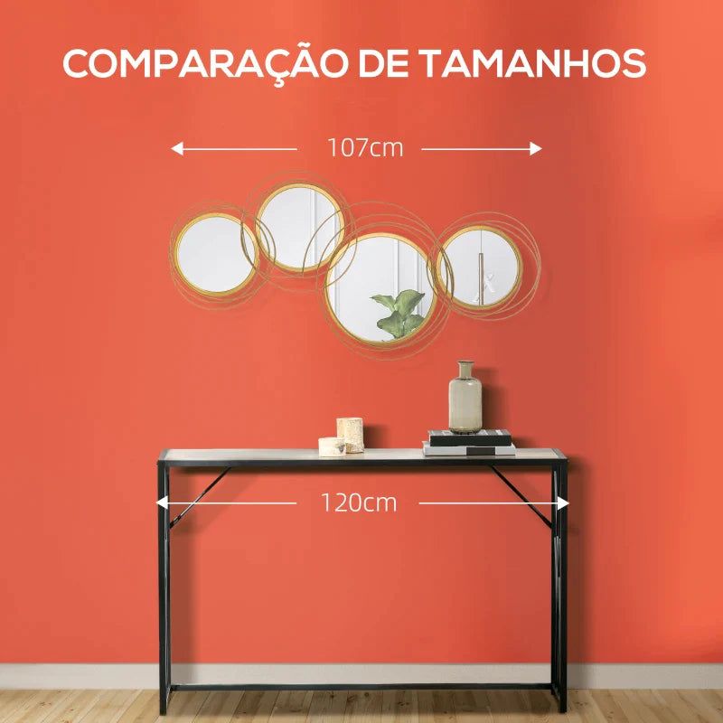 Conjunto de 4 Espelhos de Parede Belle com efeito 3D Dourado