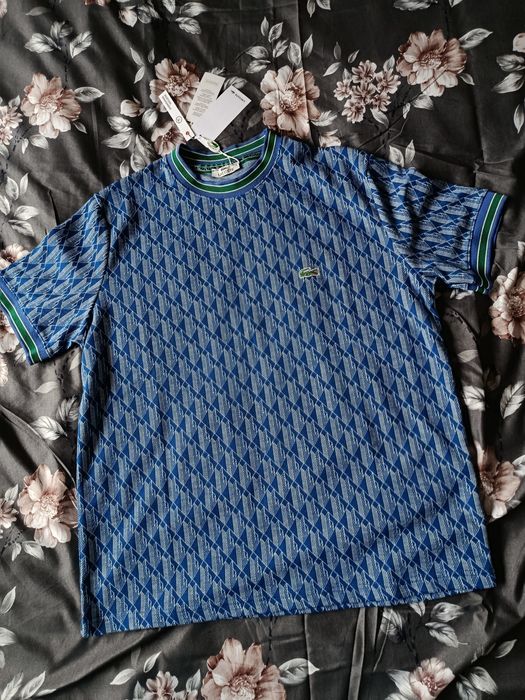 Koszulka męska Lacoste Monogram - sweterkowa bawełna