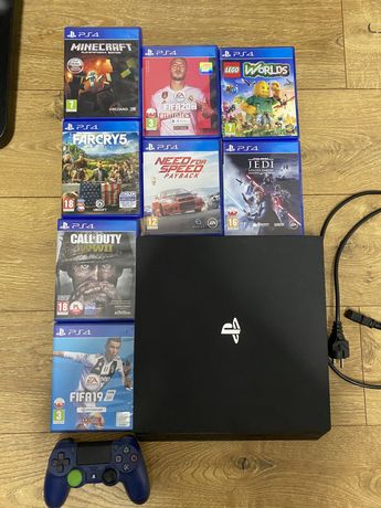 PlayStation 4 Pro - 1TB + pad + 8 gier