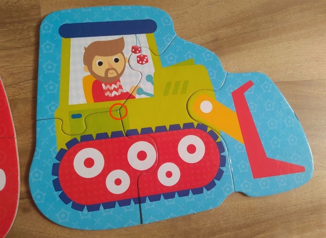 Puzzle Czu czu pojazdy budowlane, przeciwieństwa i zwierzęta