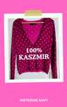 36 śliczny sweter kaszmirowy 100% cashmere rozpinanych w groszki róż