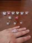 Conjunto de Aneis ajustável com brilhantes anel com brilho