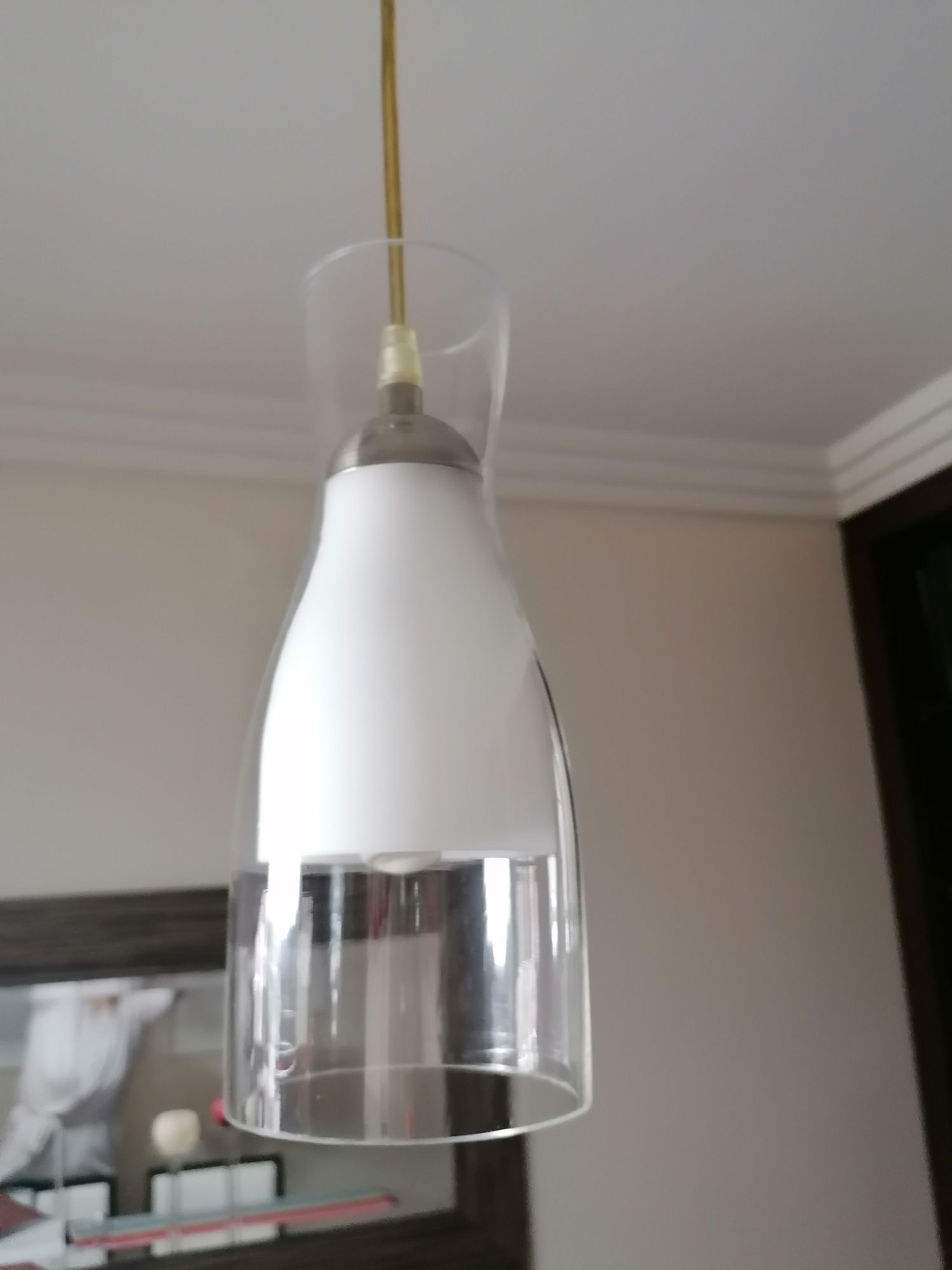 Candeeiro suspenso, qualidade inox e vidro
