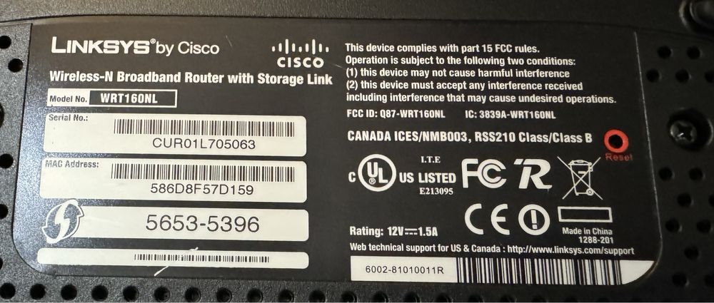 Router Cisco Linksys WRT160NL