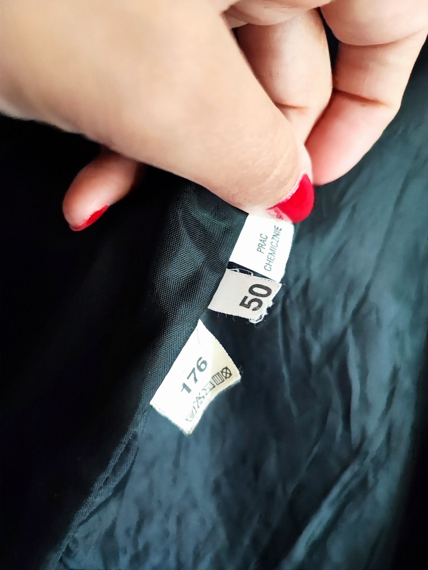 Czarny elegancki komplet męski garniturowy L/XL wesele klasyk