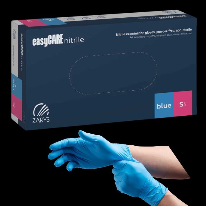 Rękawiczki nitrylowe bezpudrowe Niebieskie rozmiar S/M/L/XL