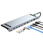 Rozgałęziacz HUB przejściówka USB-C 11w1 4xUSB HDMI SD VGA JACK LAN