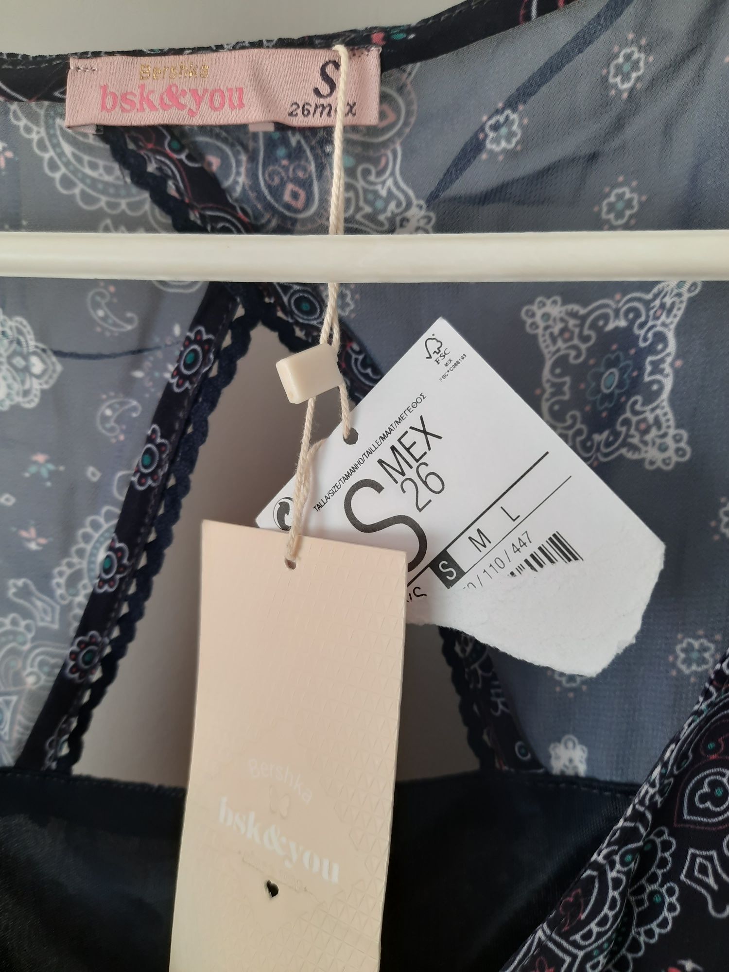 Tunika na ramiączka, krótka sukienka Bershka, rozmiar S