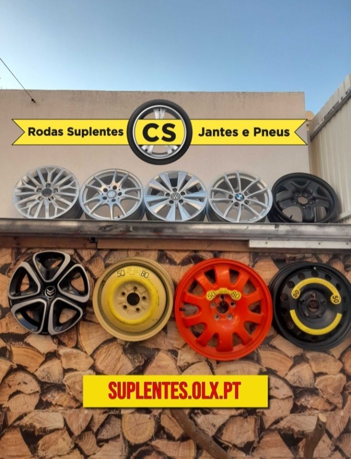 Roda suplente jante 16 5x112 VW Audi Seat pneu 205/55R16 Golf A3 Leon