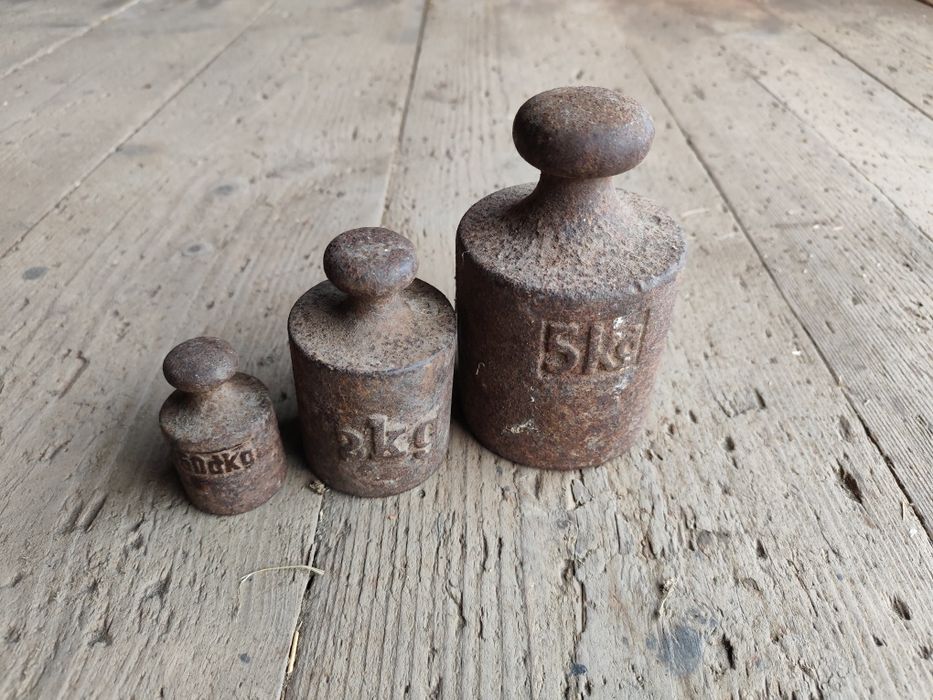 Odważniki do wagi szalkowej 5kg 2kg 0,5kg komplet