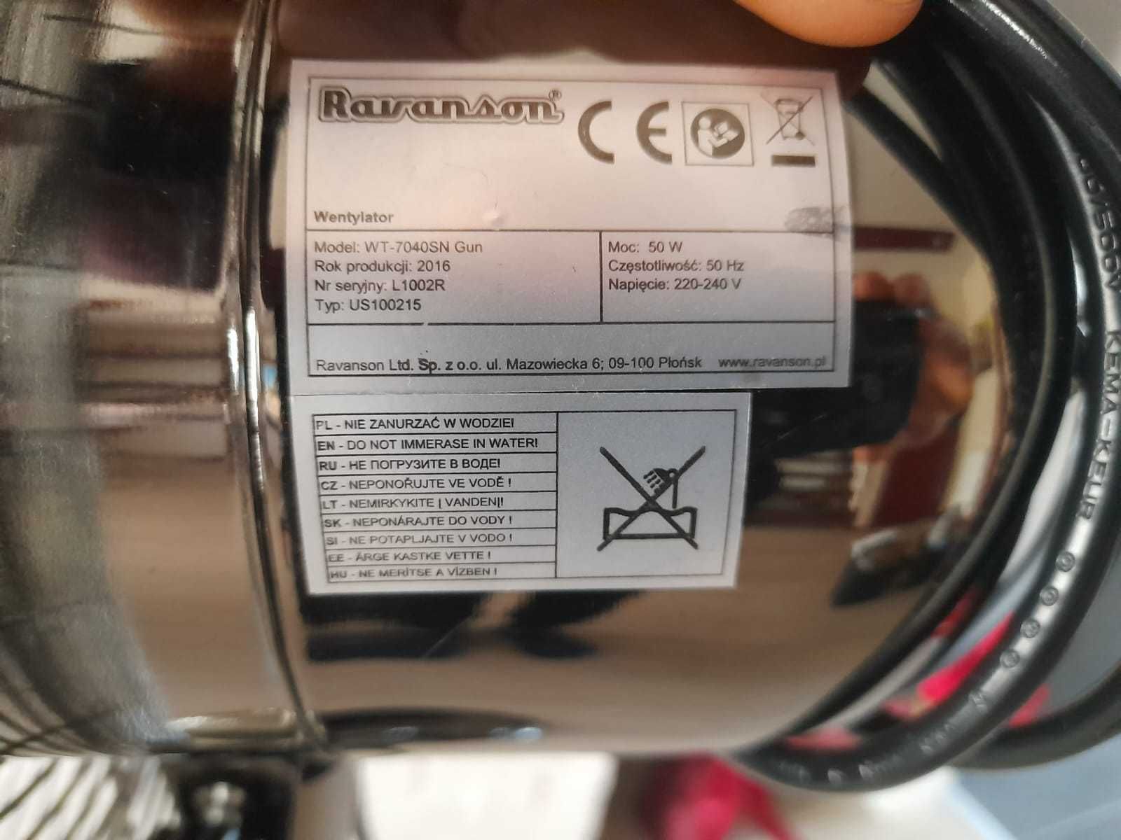 Wentylator Ravanson WT-7040SN - używany ale jak nowy.