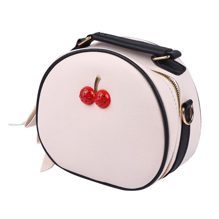 Okrągła torebka mini Cherry decor z wisieńkami wiśnie