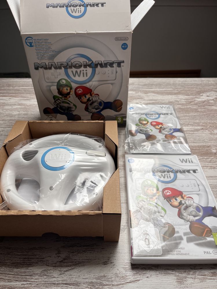 Wii Mini(Novo) - Balança Wii Fit(Novo) - Mário Kart Comando(Novo)