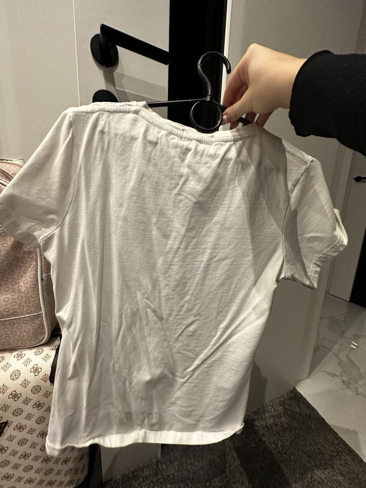 T-shirt Ralph Lauren bialy damski w serek