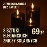 Zestaw 3 solarnych zniczy LED - ładowanie słońcem!