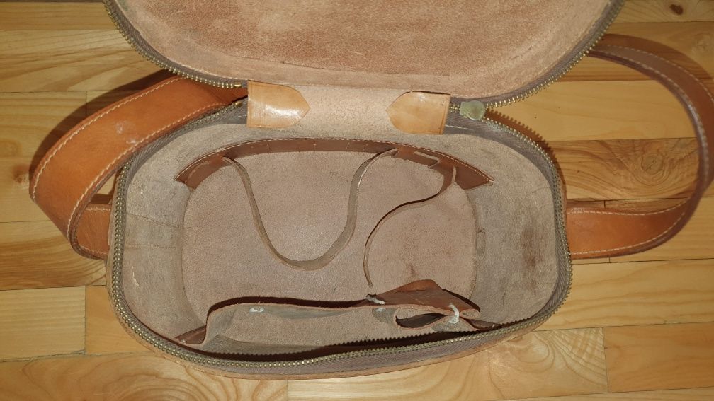 Skórzany kufer torba na lornetkę aparat