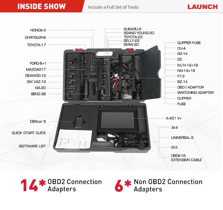 Máq. Diagnostico Auto Launch X431 V plus 10" ecran Versão 2024