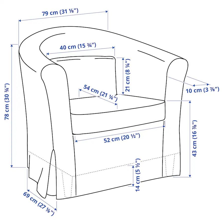 Poltrona, modelo ULLSTA (IKEA), em tecido Cru