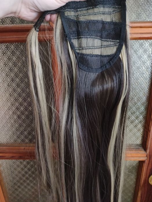 Хвост накладной термо  на заколке, липучке  55 см