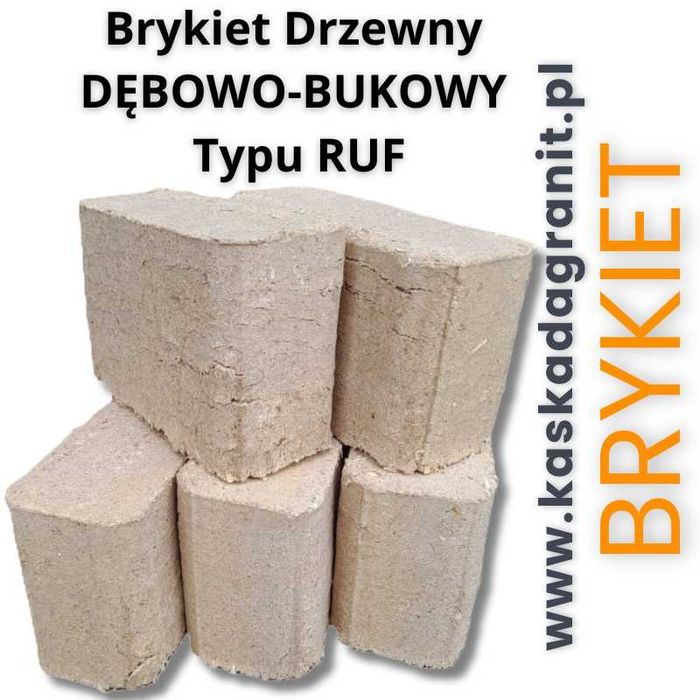 Brykiet Drzewny Kominkowy RUF Walec TORFOWY Najtańszy pellet