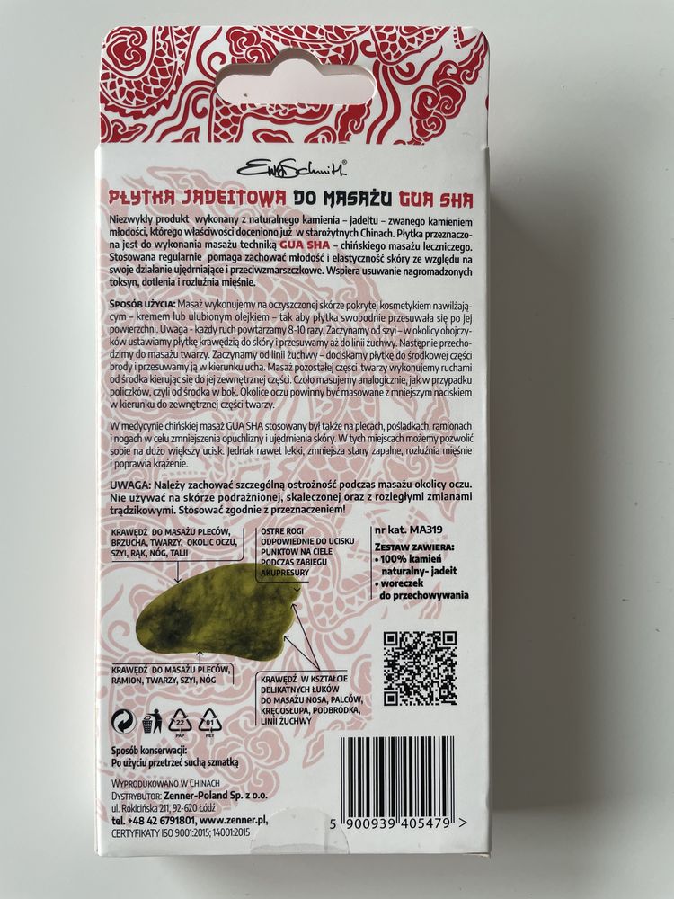 Gua Sha kamień jadeit 100% płytka do masażu