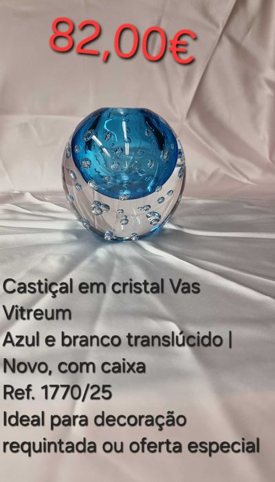 Castiçal em Cristal Vas Vitreum
