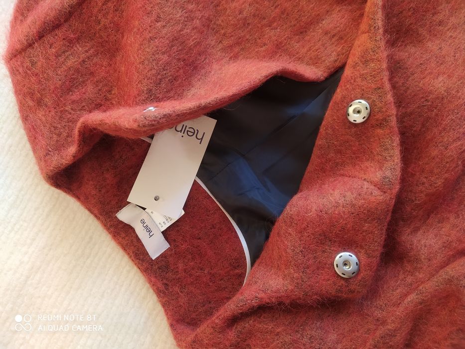 Ceglano rudy kolor Heine Tatuum Esprit 38 M wełna alpaka płaszcz