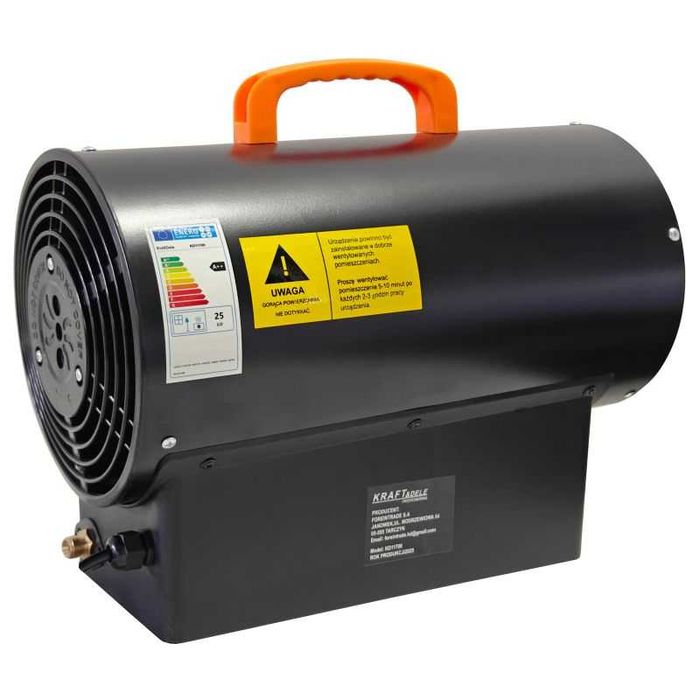 Nagrzewnica dmuchawa gazowa 25KW LCD termostat + wąż, reduktor