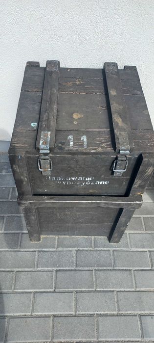 Skrzynia drewniana wojskowa zamykana