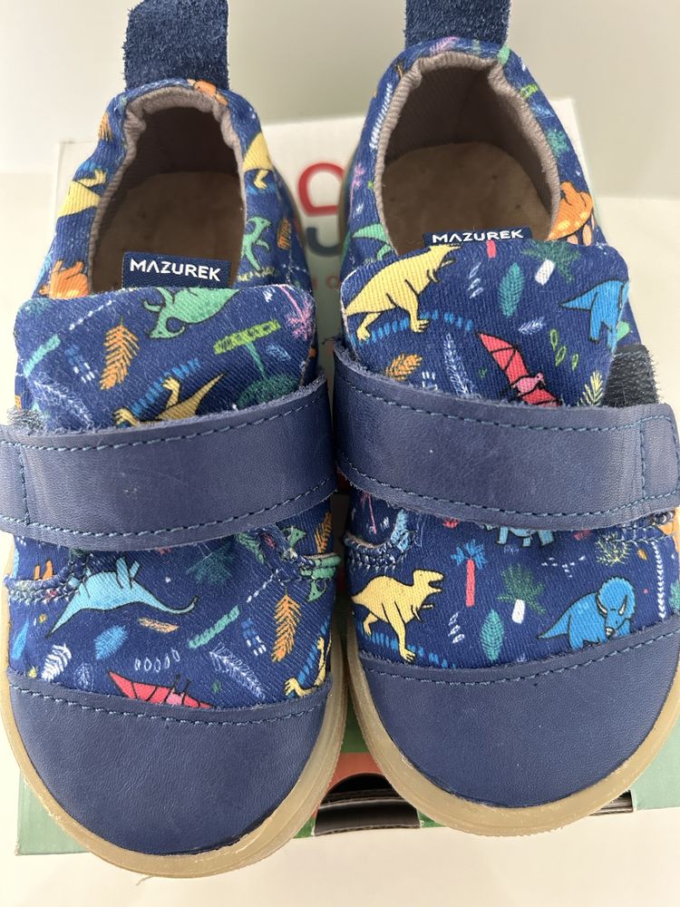Kapcie Mazurek batefoot softex dino blue rozm 24