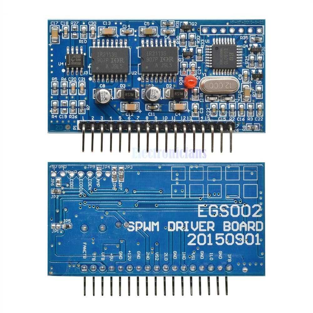 Модуль чистого синуса EGS002 на EG8010 и драйверах IR2113 +дисплей LCD