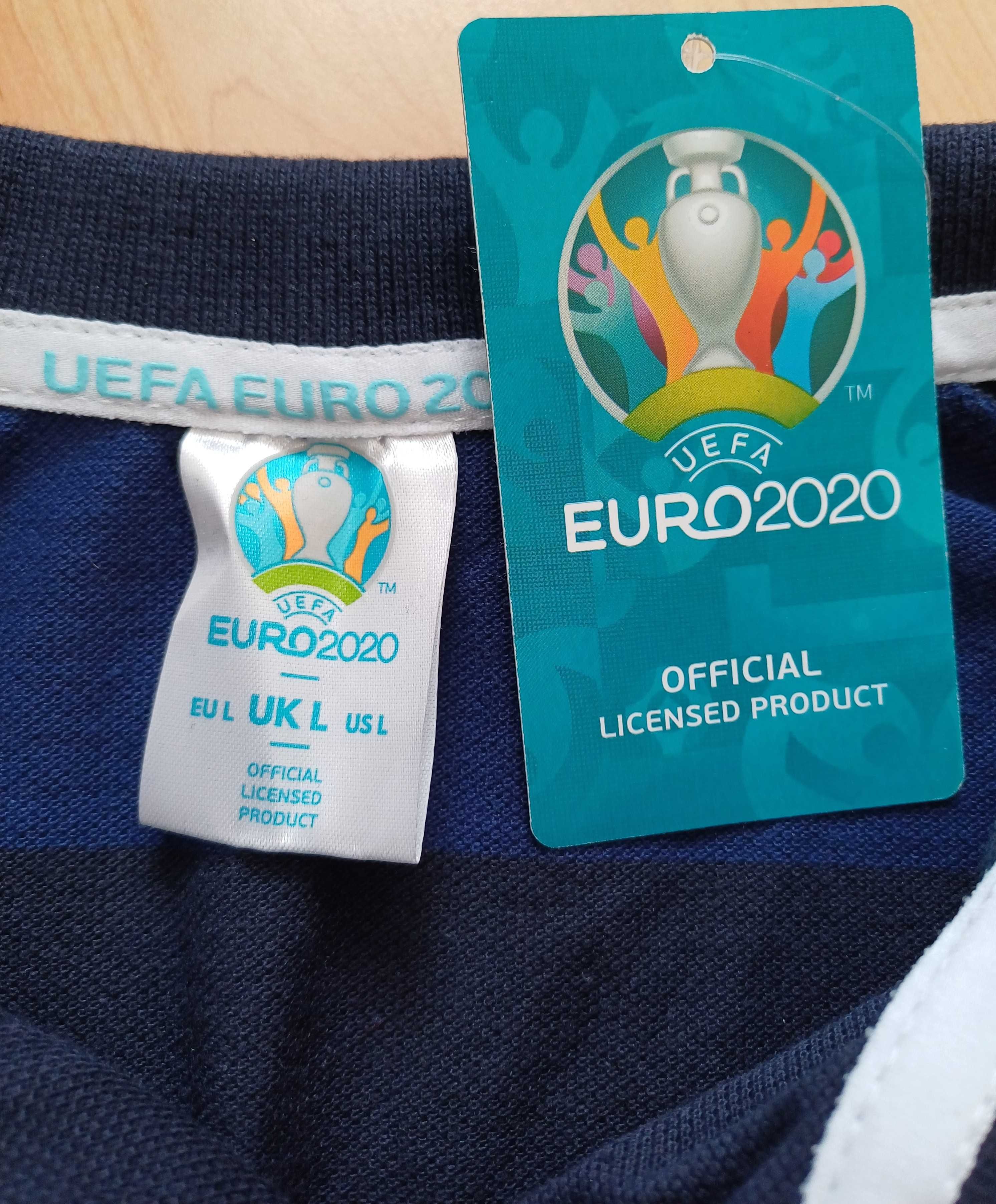 T-shirt męski koszulka granatowy polo bawełna Euro 2020 L/40 Szkocja