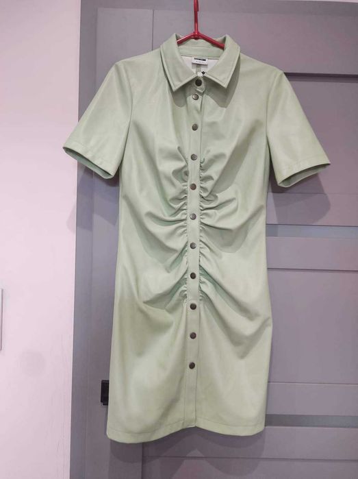 Noisy May sukienka skórzana pistacja s m l