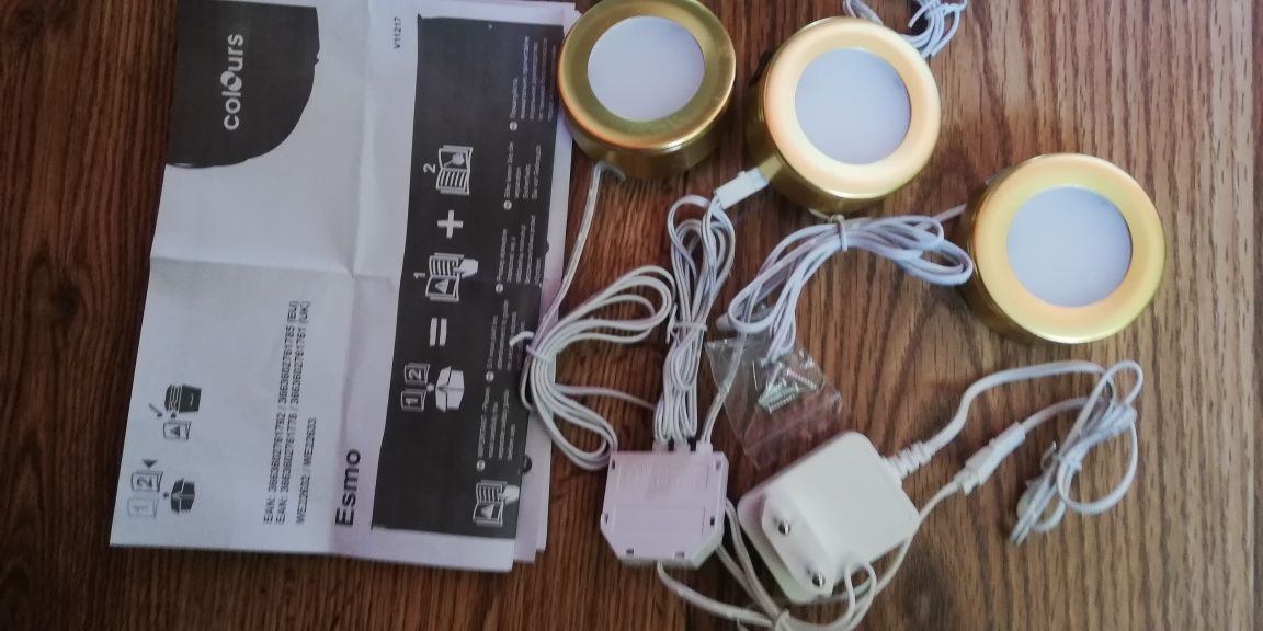 Zestaw lampek podszafkowych Led Colours, złoty kolor