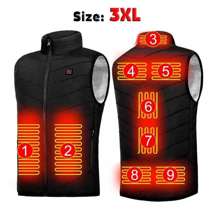 Безрукавка от повербанка, Жилетка с подогревом 3 режима размер XXXL