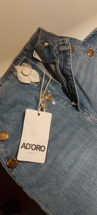 Kuloty jeansowe AD'ORO spodnie szerokie nogawki nowe z metkami